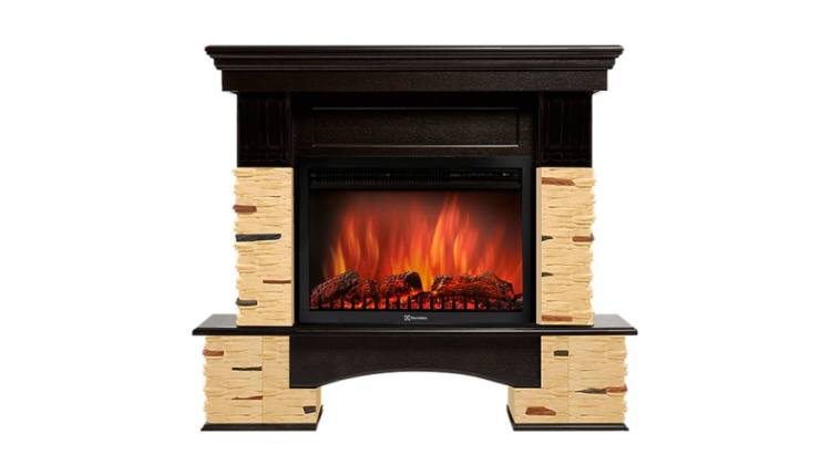 Портал Firelight Pietra Nuovo 25 камень сланец натуральный, шпон темный дуб